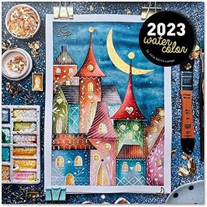 Grupo Erik CP23107 Kalender 2023 Watercolor - Wandkalender 12 Maanden - Brochurekalender 2023 30x30 cm - Fsc-gecertificeerde wandkalender - +Bonus 4 maanden