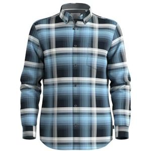 S.Oliver Geruit Slim Fit Overhemd Blauw