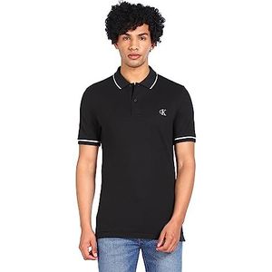 Calvin Klein Jeans Poloshirt voor heren, korte mouwen, zwart (Ck Black), L