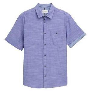 TOM TAILOR heren overhemd, 37888 - Crest Blue Zigzag Structuur, XL