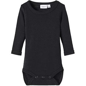 Bestseller A/S Baby-jongens NBMWANG Wool Rib LS XXIII Body, Black, 62, zwart, 62 cm