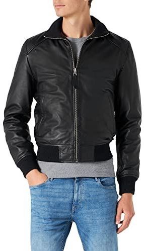 SCHOTT - Jasje - Zwart - Lamsleer - Opstaande Kraag