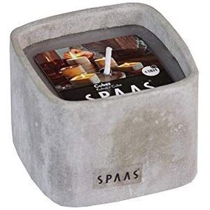 SPAAS Geurloze kaars in cementen cube, ± 18 uur - taupe