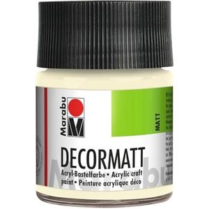 Marabu 14010005271 Decormat acryl ivoor 271, 50 ml, fluweelmat acrylverf op waterbasis, crèmige en kleurintensief, speekselbestendig, weerbestendig, voor vrij schilderen en sjabloneren