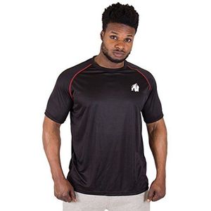 Gorilla Wear Performance T-shirt - zwart/rood - met logoprint voor sport dagelijks gebruik vrije tijd workout training licht comfortabel