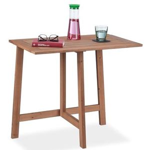 Relaxdays klaptafel, hout, inklapbare balkontafel, HxBxD: 73x80x50 cm, muur vouwtafel, balkon & tuin, tuintafel, bruin