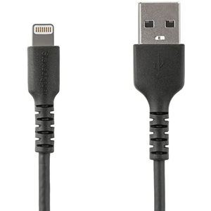 Premium USB-A naar Lightning Kabel 2m Zwart - USB Type A naar Lightning Charge & Sync Oplaadkabel - Verstevigd met Aramide Vezels - Apple MFi Cert. - iPad Air iPhone 12 (RUSBLTMM2MB)