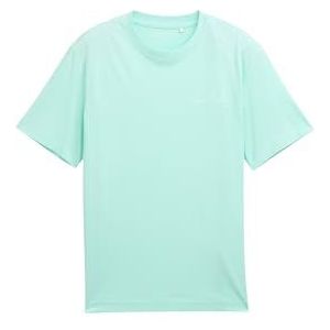 TOM TAILOR Basic T-shirt voor heren met kleine logo-print, 37105 - Bright Mint Green, M