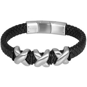 iXXXi Men Leren Heren armband Heaven Zilver Mat | 21cm