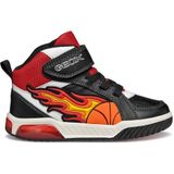 Geox - Inek - Sneakers - Zwart en Rood - Met Verlichting