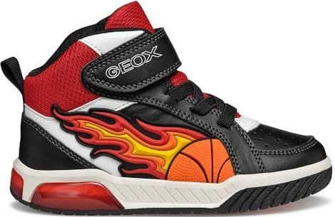 Geox - Inek - Sneakers - Zwart en Rood - Met Verlichting