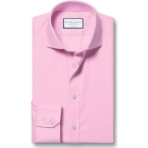 Charles Tyrwhitt Overhemden voor Heren - Roze Strijkvrij met 100% Katoen Twill