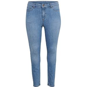 Kaffe Curve Kcena Flora lange damesjeans, Lichtblauw Denim, 46/Grote maten