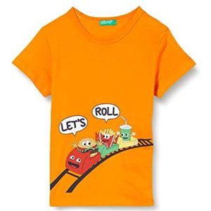 United Colors of Benetton T-shirt voor kinderen en jongens., Oranje 03D, 9 Maanden
