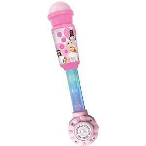 Lexibook, Barbie Lichtgevende Microfoon voor kinderen, muzikaal speelgoed, ingebouwde luidspreker, lichtgevende effecten, Aux-in aansluiting, Roze, MIC90BB