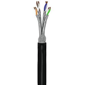 S/FTP CAT7 10 Gigabit 600 MHz outdoor netwerkkabel met vaste aders - AWG23 / zwart - 50 meter