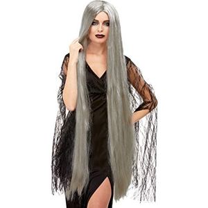Witch Wig Extra Long, Grey, 120cm Long