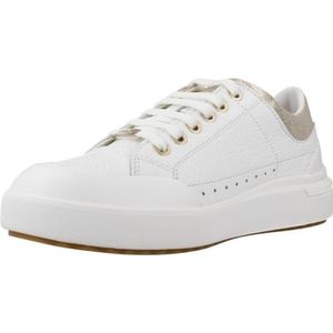 Geox D DALYLA A Sneakers voor dames, wit/champagne, 39 EU, White Champagne, 39 EU