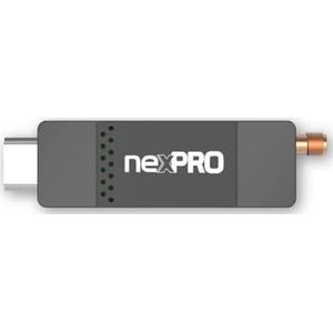 NexPRO Stick digitale terrestrische decoder, DVB-T2, zwart, bespaart energie door de stroomvoorziening van de tv, 2-in-1 afstandsbediening, ideaal voor aan de muur gemonteerde tv's