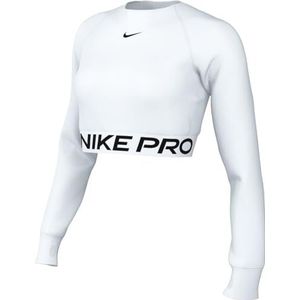 Nike Dames Sweatshirt Pro Dri-Fit 365 Crop Ls, White/Black, FV5484-100, 2XS