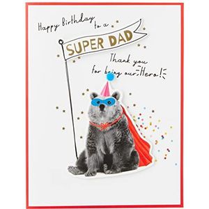 Clintons: Dad Super Hero Bear Verjaardagskaart, 149x195mm 1166231 multi