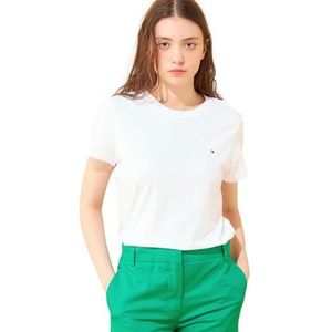 Tommy Hilfiger Heritage Crew Neck T-shirt voor dames met ronde hals, klassiek wit, XL