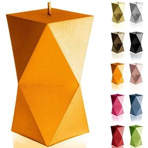 Candellana Handgemaakte Geometrische Kaars Gift - Grappig - Decoratieve Kaars - Home Decor - Geschenken voor Vrienden - Katoenen lont - Brandduur 25 uur - Oranje Kaars
