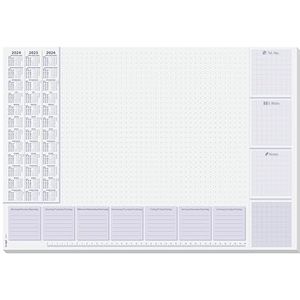 SIGEL HO355 Papieren bureauonderlegger, met 3-jarige kalender en weekplanner (2024/25/26), A2 (59,5 x 41 cm) 80 g/m², 30 vellen