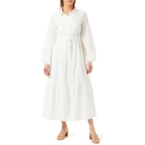 usha WHITE LABEL Dames maxi-jurk van katoen 21626498, wolwit, S, wolwit, S