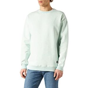 Urban Classics Heren sweatshirt Basic Melange Crew, sweater in melange look voor mannen, in 2 kleuren, maten S - XXL, aqua melange, S
