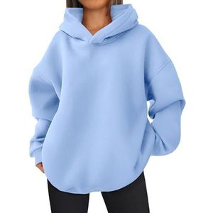 EFAN Womens Oversized Hoodies Fleece Hooded Sweatshirts Fall Fashion Outfits 2025 Cute Clothes with Pockets LightBlue S