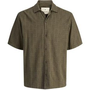 Jprbluvincent Print Resort S/S Shirt Sn, Stone Gray, XS