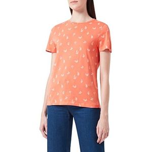 TOM TAILOR Dames T-shirt met all-over print 1032245, 30083 - Orange Floral Design, XL