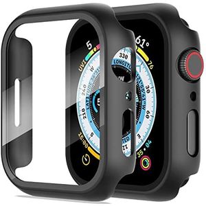 Diruite 2 Stuks Case voor Apple Watch 6/5/4/SE 2/SE 44mm Gehard Glas Bescherm Screen Protector,HD Allround Bescherming Hoesje Hardheid PC Cover voor iWatch 44mm Beschermhoes