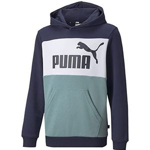 PUMA Sweatshirt met capuchon voor kinderen, Essential Colorblock, donkerblauw