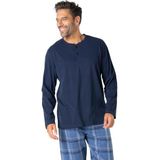 Eminence - Lange Pyjama - Marineblauw - Flanel/Jersey - 100% Katoen