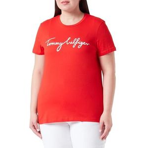 Tommy Hilfiger S/S gebreide tops voor dames, Rood (Fierce Red), XXS