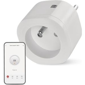 EMOS GoSmart ZigBee Stopcontact, 16 A, 2,4 GHz, smart stopcontact met timer en stroommenteller, bestuurd handmatig en met EMOS GoSmart-app, compatibel met spraakassistent, Amazon Alexa, Google