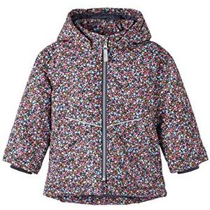NAME IT Baby Girls NMFMAXI Jacket Petit FLOWER1 jas, Odyssey Gray, 80, grijs, 80 cm