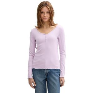 TOM TAILOR Denim T-shirt met lange mouwen voor dames, 13242 - Purple Dreams, XL