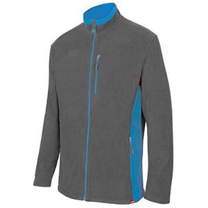 VELILLA 201504; tweekleurige fleecejas; kleur grijs en hemelsblauw; maat L