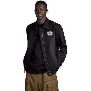 G-STAR RAW Polo Collar Zip Thru sw, Zwart (Dk Black D23882-d425-6484), S