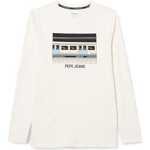 Pepe Jeans Nealson T-shirt voor jongens, Wit (Off White), 14 jaar