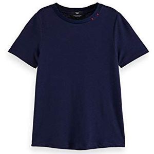 Scotch & Soda Ronde hals T-shirt met klein borduursel voor meisjes, 0004 Navy, 8