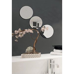 MSV, spiegeltegels, wandspiegel, tegelspiegel, zelfklevend, 3 stuks, Ø 15 cm