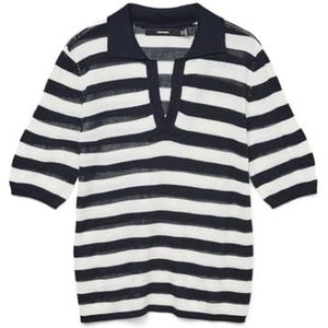 Vero Moda Vmnewlexsun Mix 2/4 Poloneck Pullover Ga, navy blazer, S