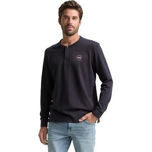 TOM TAILOR T-shirt met lange mouwen voor heren, 39217 - Mid Brown Grindle Structuur, XL