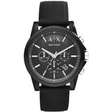 Armani Exchange Chronograaf Zwart Siliconen Horloge