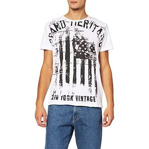KEY LARGO Heren HERITAGE ronde T-shirt, wit (1000), S