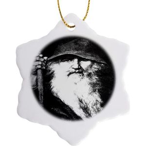 3drose odin- God, Noordse god, mythologie, zwart en wit, silhouet, Noorwegen, Warrior, Barbarian - sneeuwvlok ornament, porselein, 3 inch (Orn 78778 1)